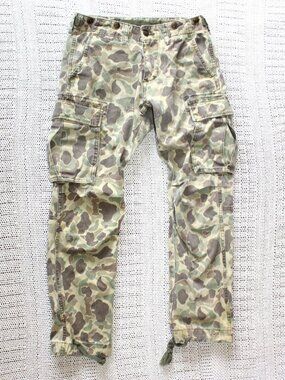 MNML Cargo Men's Pants Size W28/L29 Green Utility Camouflage Army Navy cotton